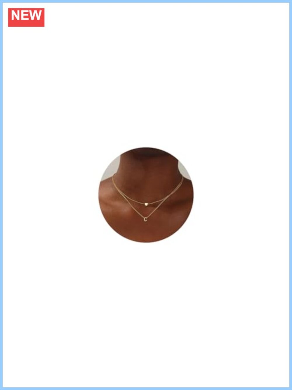 18K Gold Plated Stainless Steel Layered Heart Initial Necklace Choker